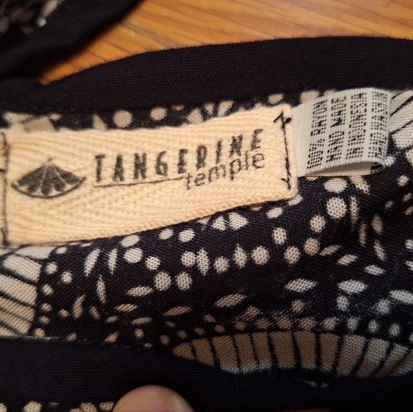 Resort DRESS TANGERINE Temple Black WHITE Abstract Multi-length HEM MEDIUM - Picture 4 of 4